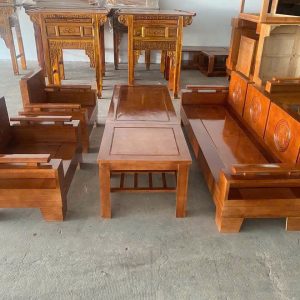 Bàn Ghế Gỗ Phòng Khách Nguyên Khối